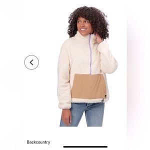 Backcountry Oversized Fleece Pullover Size Medium Cream